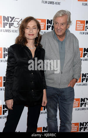 NEW YORK, NY – 14. OKTOBER: Isabelle Huppert, Paul Verhoeven nimmt am 14. Oktober 2016 in New York City an der Premiere des 54. New York Film Festivals „Things to Come“ Teil. Leute: Isabelle Huppert, Paul Verhoeven Stockfoto