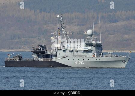 M 1093 fgs Auerbach - opf, ensdorf Klasse minehunter der Deutschen Marine. Stockfoto