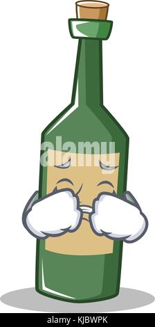 Weinen Wein Flasche Charakter Cartoon Stock Vektor