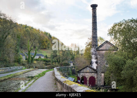 Leawood Pumpenhaus, ein Pumpwerk auf dem Cromford Canal, Derbyshire, England, Großbritannien Stockfoto
