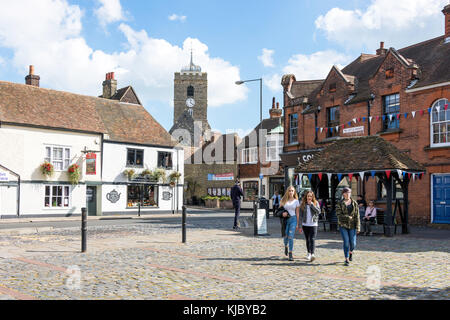 Der Viehmarkt, St Peter's Church, Sandwich, Kent, England, Vereinigtes Königreich Stockfoto