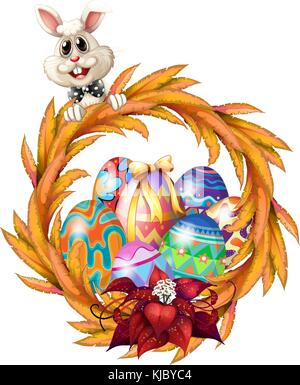 Abbildung: Ein Ostern design Rand auf weißem Hintergrund Stock Vektor