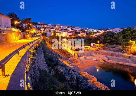 Vrbnik Strand und am Abend sehen, Insel Krk in der Kvarner Bucht, Kroatien Stockfoto