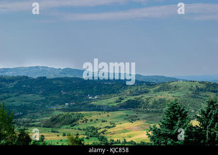 Malerischer Blick auf grüne Hügel im Gras und Vegetation Stockfoto