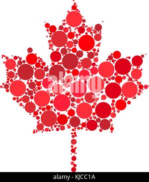 Maple Leaf gepunktete vektor design auf weißem Hintergrund Stock Vektor