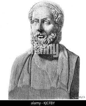 Diese Illustration aus dem ersten Band von „Illustrerad Världshistoria“ stellt historische Ereignisse dar und bietet einen visuellen Kontext zur Weltgeschichte. Stockfoto