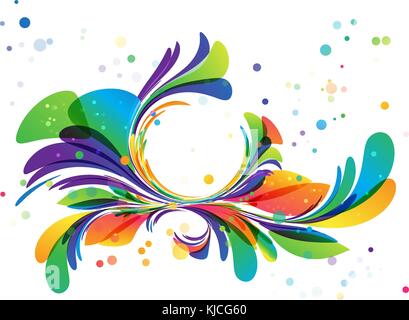 Florale splash, bunte dekorative Ornament Stock Vektor