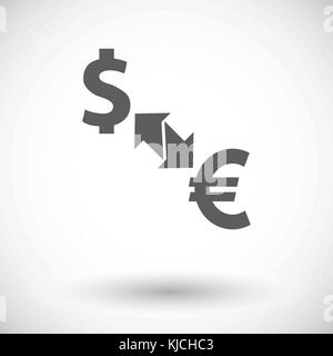 Wechselstube. Einzelne flache Symbol auf weißem Hintergrund. Vektor-Illustration. Stock Vektor