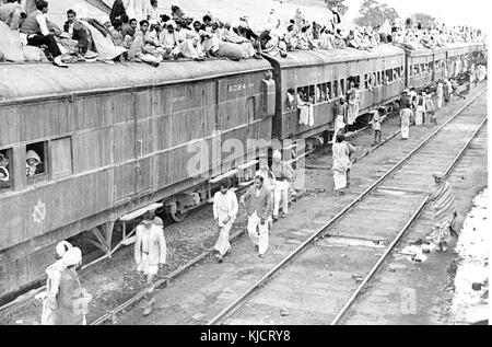 Ein flüchtling Sonderzug in Ambala Station während der Teilung Indiens Stockfoto
