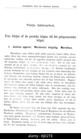 Band 3 von „Illustrerad Verldshistoria“, ein historisches Werk, das wahrscheinlich die Weltgeschichte in illustrierter Form abdeckt und Einblicke in globale Ereignisse und Perioden bietet. Stockfoto