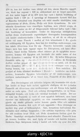 Dies ist eine Illustration aus „Illustrerad Verldshistoria“, Band I, in der wichtige historische Ereignisse und Einzelpersonen aus der frühen Weltgeschichte in einem visuellen Format dargestellt werden. Stockfoto