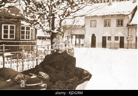 Ein Foto von Subhas Chandra Bose, der sich nach einer Operation in Bad Gastein 1933 erholt. Dieser Moment zeigt den Führer in einer Phase der Erholung, die im Kontext seiner politischen und historischen Reise wichtig ist. Stockfoto