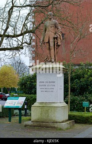 Statue von John colborne Baron Seaton, Winchester Military Museum, Großbritannien Stockfoto