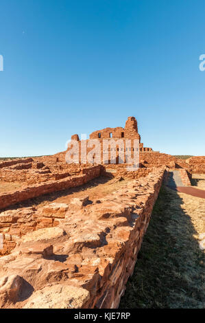Mission San Gregorio de Abo-Ruinen, Salinas Pueblo Missions National Monument, New Mexico, NM, Vereinigte Staaten von Amerika, USA. Stockfoto