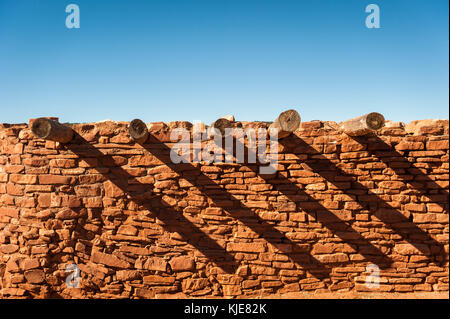 Plazuela Wand, Mission San Gregorio de Abo-Ruinen, Salinas Pueblo Missions National Monument, New Mexico, NM, Vereinigte Staaten von Amerika, USA. Stockfoto