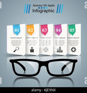 Brillensymbol. Abstrakte Darstellung Infografik. Stock Vektor