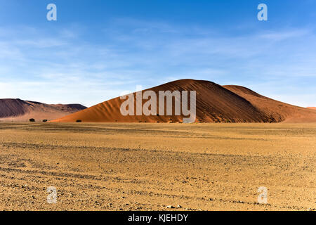 Hohen roten Sanddünen in der Namib Wüste, in der namib - Naukluft National Park in Namibia. Stockfoto