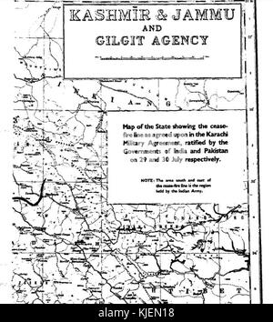 Seite 3 CFL Wie auf UN-Karte nach Karachi Vereinbarung 1949 gezeigt Stockfoto