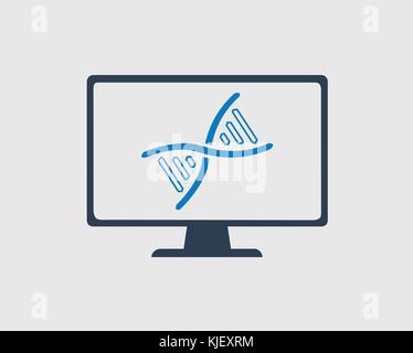 Gentechnik Symbol. dna auf Bildschirm. Stock Vektor