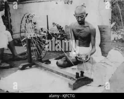 Gandhi Spinning Stockfoto