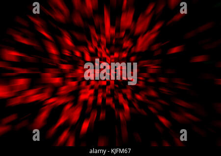 Abstract dekorative Hintergrund mit roten Quadrate auseinander fliegen und Zahlen auf schwarzem Hintergrund Stockfoto