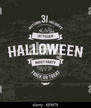 Halloween retro Einladung. 31. Oktober Urlaub Tag Karte. Halloween vintage Party Poster. Stock Vektor