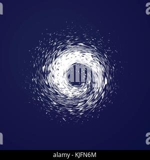 Große Hurrikan, Tornado, Taifun, weiße Wolken wirbeln, Twister am blauen Meer Hintergrund Draufsicht. Gefahr cyclone Vector Illustration, web Infografik. Stock Vektor