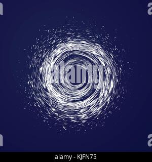 Große Hurrikan, Tornado, Taifun, weiße Wolken wirbeln, Twister am blauen Meer Hintergrund Draufsicht. Gefahr cyclone Vector Illustration, web Infografik. Stock Vektor