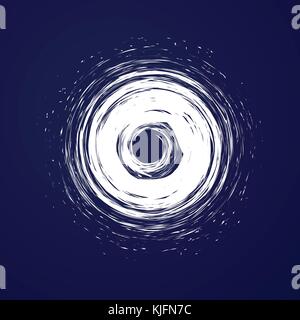 Große Hurrikan, Tornado, Taifun, weiße Wolken wirbeln, Twister am blauen Meer Hintergrund Draufsicht. Gefahr cyclone Vector Illustration, web Infografik. Stock Vektor