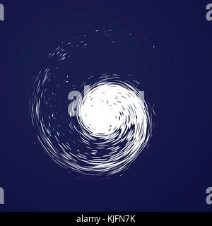 Große Hurrikan, Tornado, Taifun, weiße Wolken wirbeln, Twister am blauen Meer Hintergrund Draufsicht. Gefahr cyclone Vector Illustration, web Infografik. Stock Vektor