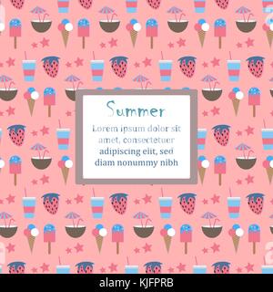 Sommer nahtlose Muster mit Eis und Früchte. Von Sommer Kollektion Vector Illustration Stock Vektor