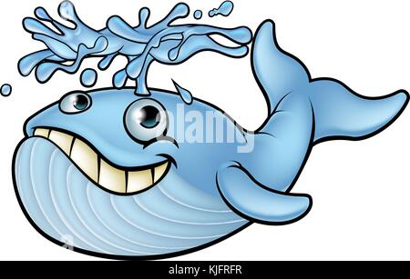 Whale Cartoon Charakter Stock Vektor