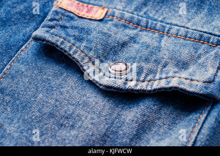 Close Up Jeans shirt Textur Hintergrund Stockfoto