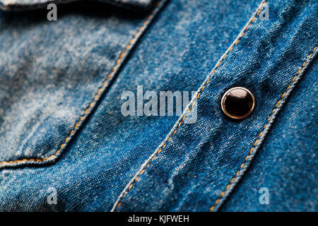 Close Up Jeans shirt Textur Hintergrund Stockfoto