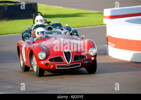 1953 Alfa Romeo 3000 Disco Volante im Besitz und gefahren von Christopher Mann beim Goodwood Revival 2017 Stockfoto