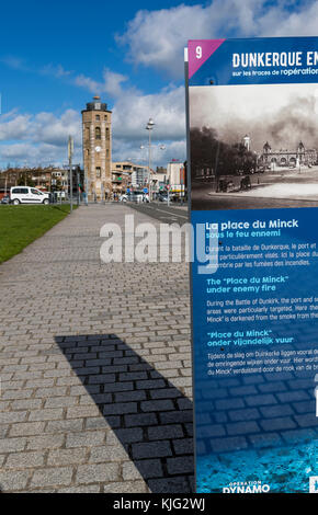 Liar's Turm Denkmal und Bild ca. 1940 von Dünkirchen Experience Museum, Place du Minck, Dünkirchen, Frankreich Stockfoto