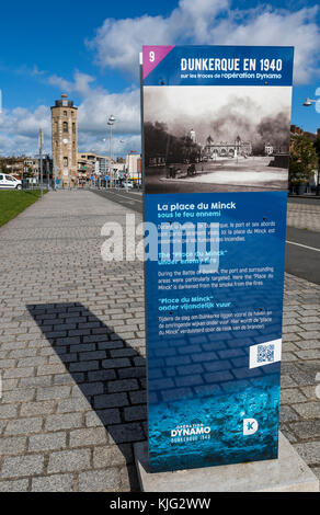 Liar's Turm Denkmal und Bild ca. 1940 von Dünkirchen Experience Museum, Place du Minck, Dünkirchen, Frankreich Stockfoto