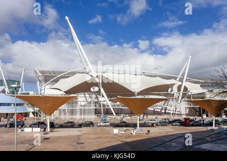 Lissabon, Portugal. FIL - Feira Internacional de Lisboa oder Internationale Messe von Lissabon. Parque das Nacoes oder Park of Nations Stockfoto