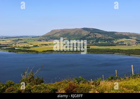 Blick über Loch Leven die Lomond Hills von den Hängen des benarty Hill, Perth und Kinross, Schottland Stockfoto