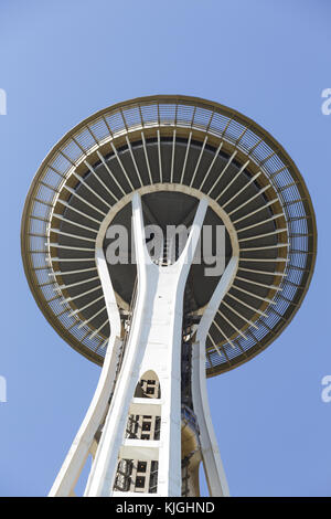 Space Needle von unten Stockfoto