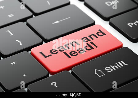 Studium Konzept: Lernen und führen! Auf dem Computer Tastatur Hintergrund Stockfoto