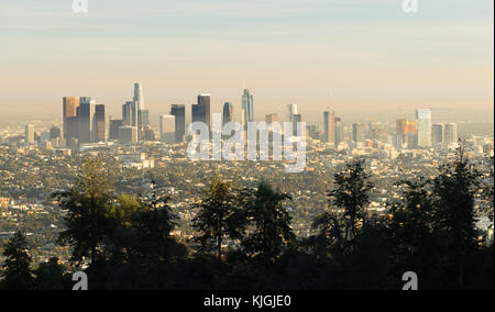 Die Gebäude und Architektur der Innenstadt von Los Angeles in Kalifornien in der Nähe von Sunset Stockfoto