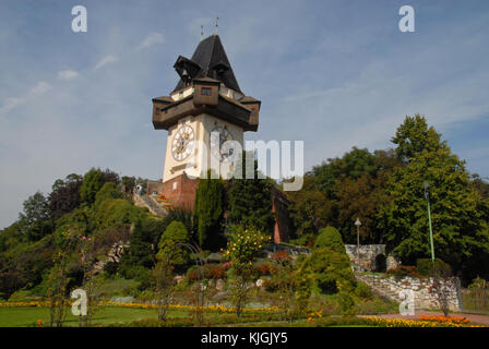 Uhrtrum am Grazer Schlossberg, Österreich Stockfoto