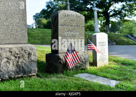 Majestätische Grab auf dem historischen Greenwood Cemetery in Brooklyn, New York. Stockfoto