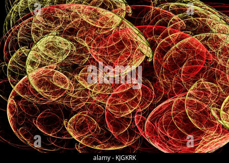 Fraktalbild bunte Linien bilden eine Wirbelbewegung. Stockfoto