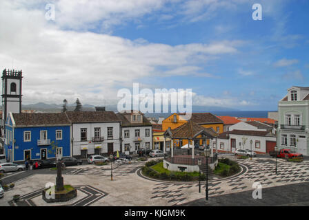 Hauptplatz von Ribeira Grande, Sao Miguel, Azoren, Portugal Stockfoto