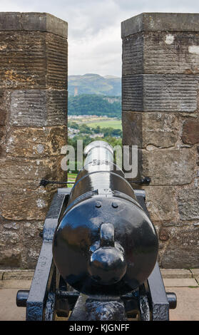 Eine historische Kanone auf Edinburgh Castle Stockfoto