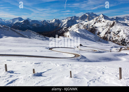 Schnee Landschaft von Passo Giau, Dolomiten, Italien Stockfoto