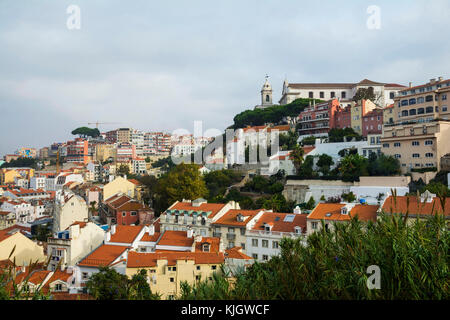 Lissabon von Oben: Blick von der baixa Alfama Viertel Stockfoto