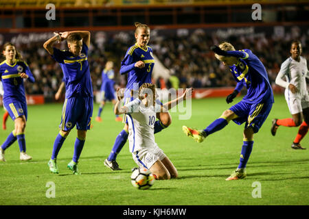 England's Frauen Team, den Löwinnen, Bosnien & Herzegowina, FIFA Frauenfussball Weltmeisterschaft qualifizieren, November 2017. Stockfoto